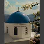 Oia Dome and Flowers