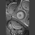 blue mosque dome bw